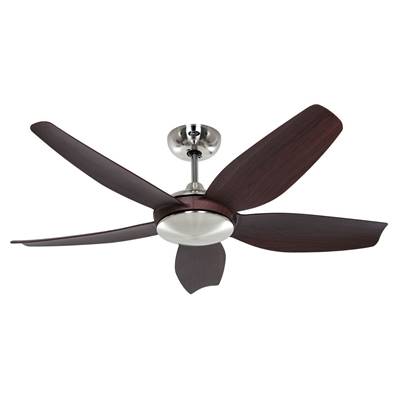 Ventilateur de Plafond Eco Volare 116cm Chromé Noyer