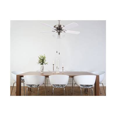 Ventilateur Plafond Skua 132cm Nickel Gris Blanc