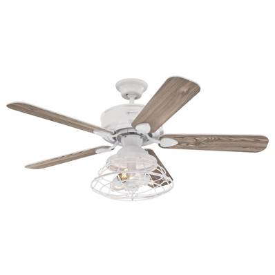 Ventilateur Plafond BARNETT 122cm Blanc Pin Blanc Lavé