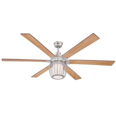 Ventilateur de Plafond WILLA 153cm Nickel Brossé Wengue Hêtre