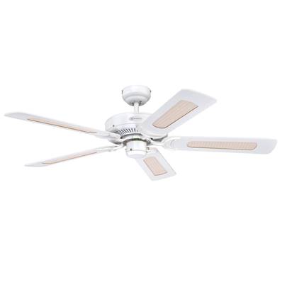 Ventilateur Plafond MONARCH 122cm Blanc Blanc avec cannage