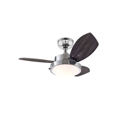 Ventilateur de Plafond WENGUE 76cm Chrome Wengue Hêtre