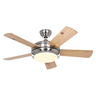 Ventilateur de Plafond Titanium 105cm Chromé Hêtre Pin