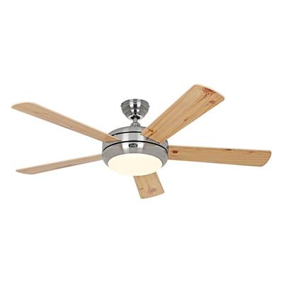 Ventilateur Plafonnier Titanium 132cm Chromé Hêtre Pin