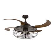 Ventilateur Plafond Retractable Industri 122cm Bronze Marron