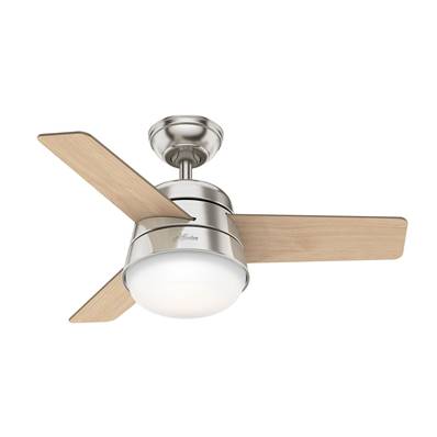 Ventilateur Plafond Finley 91cm Chromé Noyer Bois Naturel