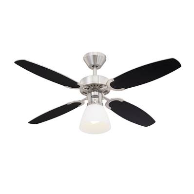 Ventilateur Plafond CAPITOL 105cm Acier Brossé Argent Noir