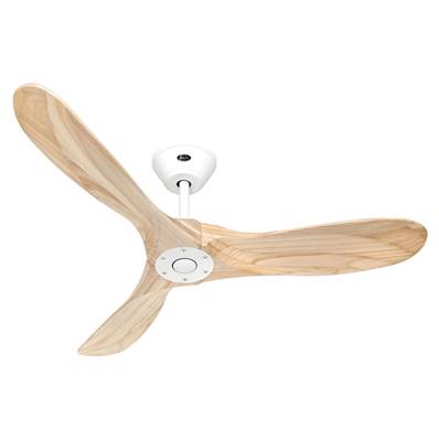 Ventilateur Plafonnier Eco Genuino 122cm Blanc Bois Naturel