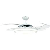 Ventilateur Plafond Retractable EVO2 122cm Blanc Transparent