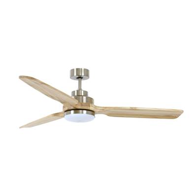 Ventilateur Plafond Soalhaven LED 143cm Chromé Frêne