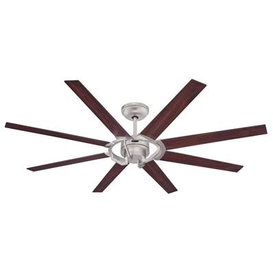 Ventilateur Plafond STONEFORD 172cm Lustré Nickel Acajou Wengue