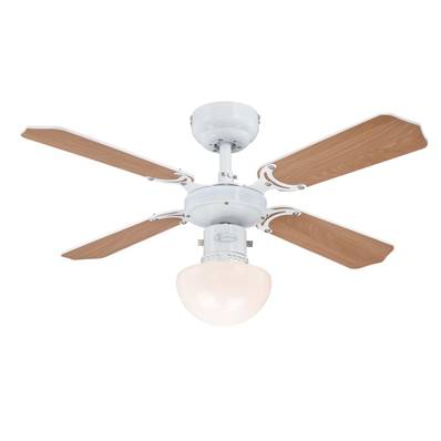 Ventilateur de Plafond PORTLAND AMBIANCE 90cm Blanc Hêtre