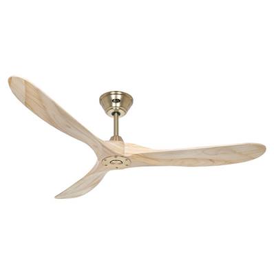 Ventilateur de Plafond Eco Genuino 152cm Laiton Bois Naturel