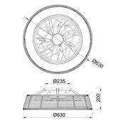 Ventilateur Plafond Indonesia 63cm Rotin