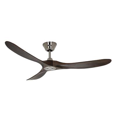 Ventilateur de Plafond en Bois Eco Genuino 152cm Chromé Noyer