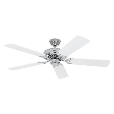 Ventilateur Plafonnier Royal Classic 132cm Chromé Poli Blanc