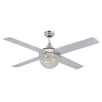 Ventilateur de Plafond KELCIE 132cm Nickel Brossé Argent Graphite