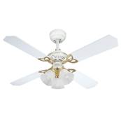 Ventilateur Plafond PRINCESS TRIO 105cm Blanc avec rotin Blanc