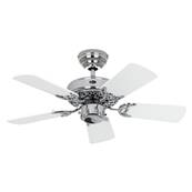 Ventilateur de Plafond Royal Classic 75cm Chromé Blanc