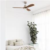 Ventilateur de Plafond Bois Lantau 132cm Nickel Noyer