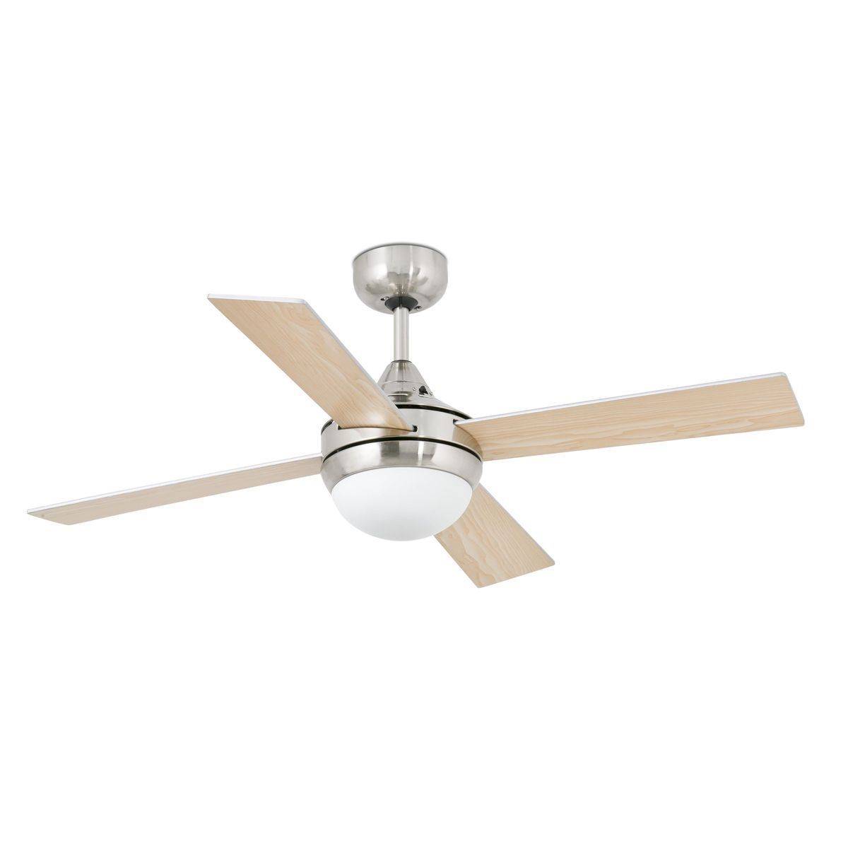 Ventilateur de Plafond Mini Icaria 107cm Nickel Gris Erable