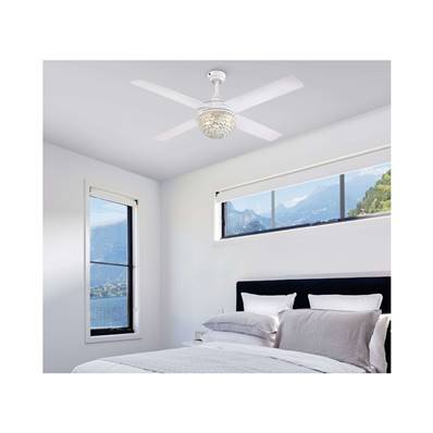Ventilateur de Plafond KELCIE 132cm Blanc Argent
