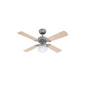 Ventilateur Plafond VEGAS 105cm Aluminium Bross Erable Argent