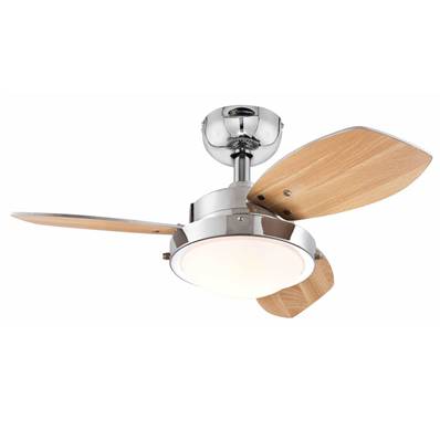 Ventilateur de Plafond WENGUE 76cm Chrome Wengue Hêtre