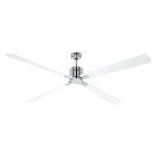 Ventilateur Plafond Eco Neo III 180cm Chromé Blanc Gris clair Wifi