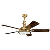 Ventilateur Plafond Hatteras Bay 142cm Laiton bruni Bois ancien