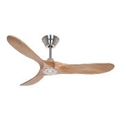 Ventilateur Plafonnier Eco Genuino 122cm Chromé Bois Chêne