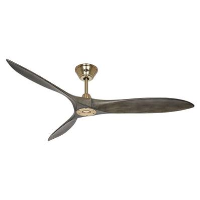 Ventilateur Plafonnier Eco Airscrew 152cm Laiton Bois Massif