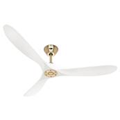 Ventilateur Plafonnier Eco Genuino 152cm Laiton Blanc