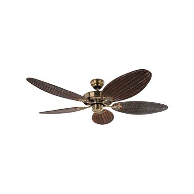 Ventilateur de Plafond Royal Classic 132cm Laiton Rotin