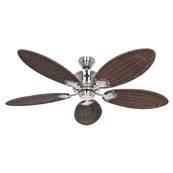 Ventilateur Plafond Caribbean Dream 137cm Chromé Rotin antique