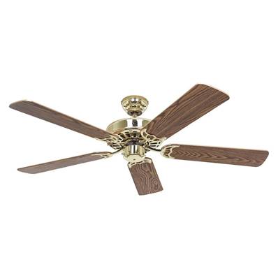 Ventilateur Plafonnier Royal Classic 132cm Laiton Chêne