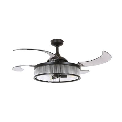 Ventilateur Plafond Retractable Corbelle 122cm Noir Fumé