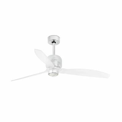 Ventilateur Plafond Deco Fan 128cm Chromé Transparent