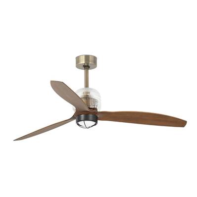 Ventilateur Plafond Deco Fan 128cm Or vieilli Bois