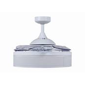 Ventilateur Plafond Fraser 121cm Blanc Transparent