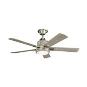 Ventilateur Plafond Colerne 132cm Nickel brossé Noyer Blanc