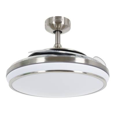 Ventilateur Plafond Retractable EVO1 122cm Chromé Brossé Transparent