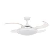 Ventilateur Plafond Retractable Evora 91,5cm Blanc Chromé