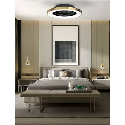Ventilateur Plafond Design Tibet 65cm Or Satiné Noir