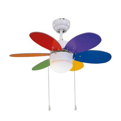 Ventilateur Plafond Rainbow 76cm Blanc Multicolore