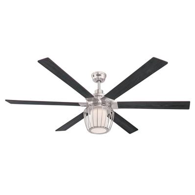 Ventilateur de Plafond WILLA 153cm Nickel Brossé Wengue Hêtre