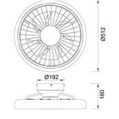 Ventilateur Plafond Turbo 51,2cm Noir