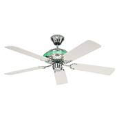 Ventilateur de Plafond Merkur 132cm Acrylique et Chrom Blanc