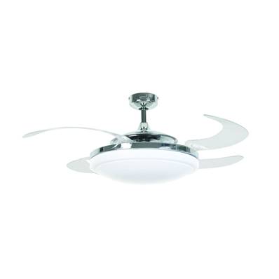 Ventilateur Plafond Retractable EVO2 122cm Chromé Transparent