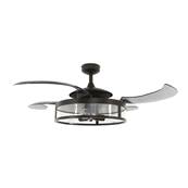 Ventilateur Plafond Retractable Classic 122cm Noir Fum